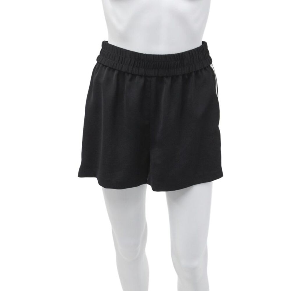 Alice + Olivia Women Sweat Shorts Black Striped Athleisure Size S